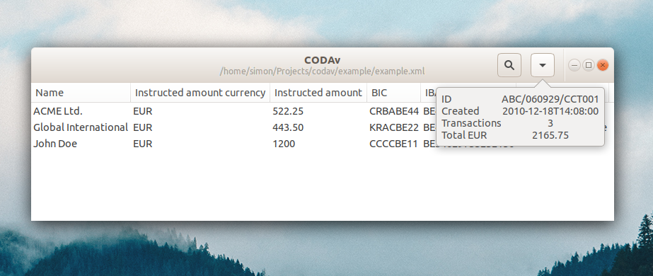 CODAv screenshot on Ubuntu