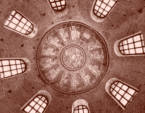 Photo of the ceiling of Battistero degli Ariani