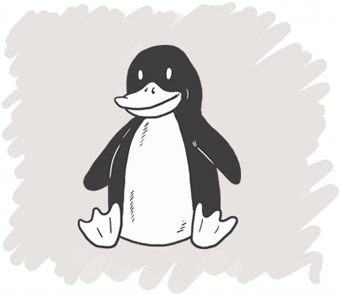 Drawing of Tux, a penguin